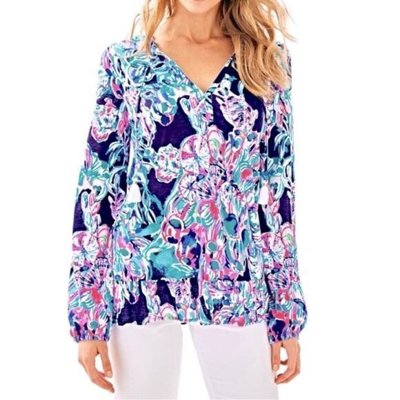 Lilly Pulitzer Daisy Knot Top All Caught Up Size XS - Picture 1 of 7